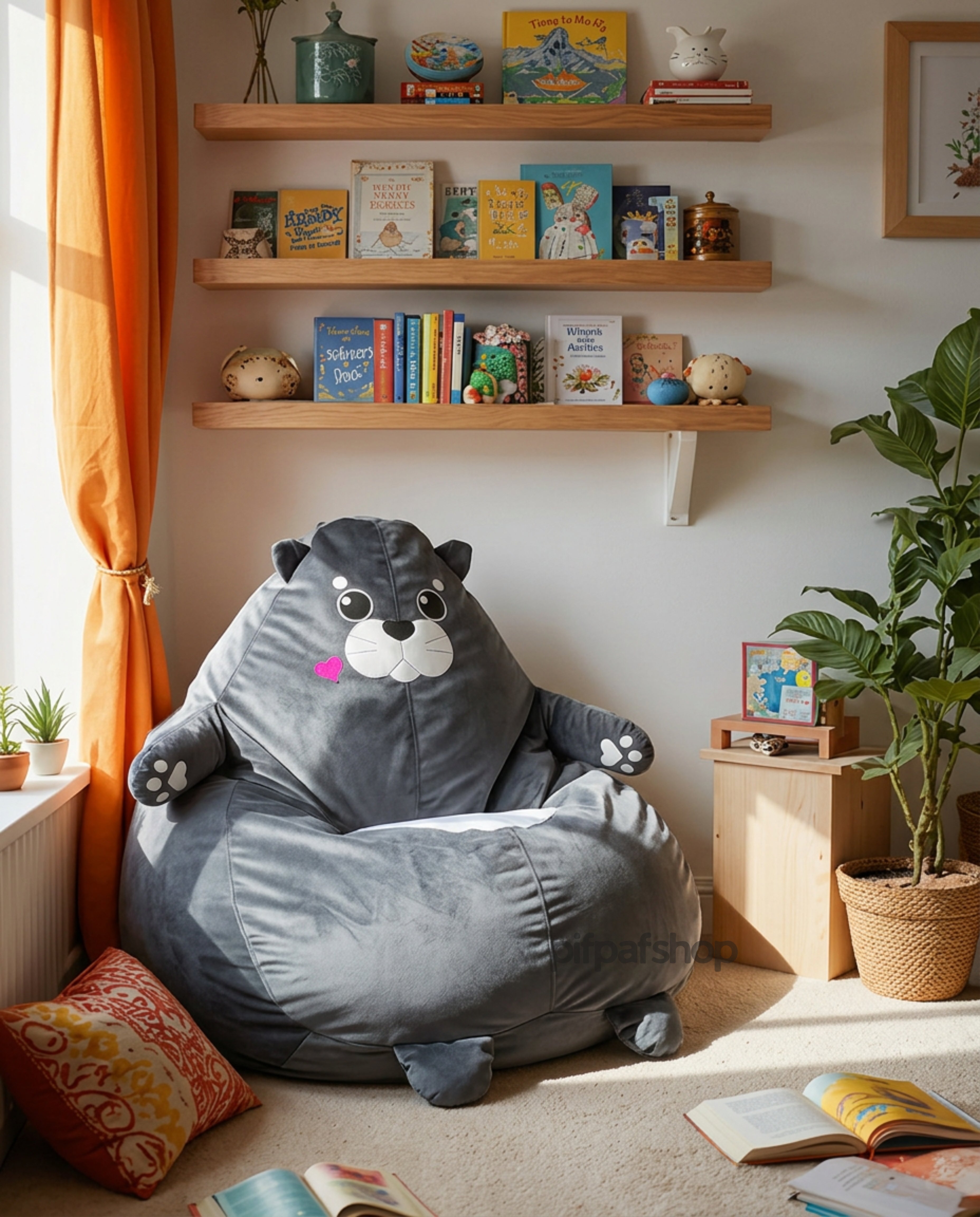 Cute Seal Bean Bag Chair Cover