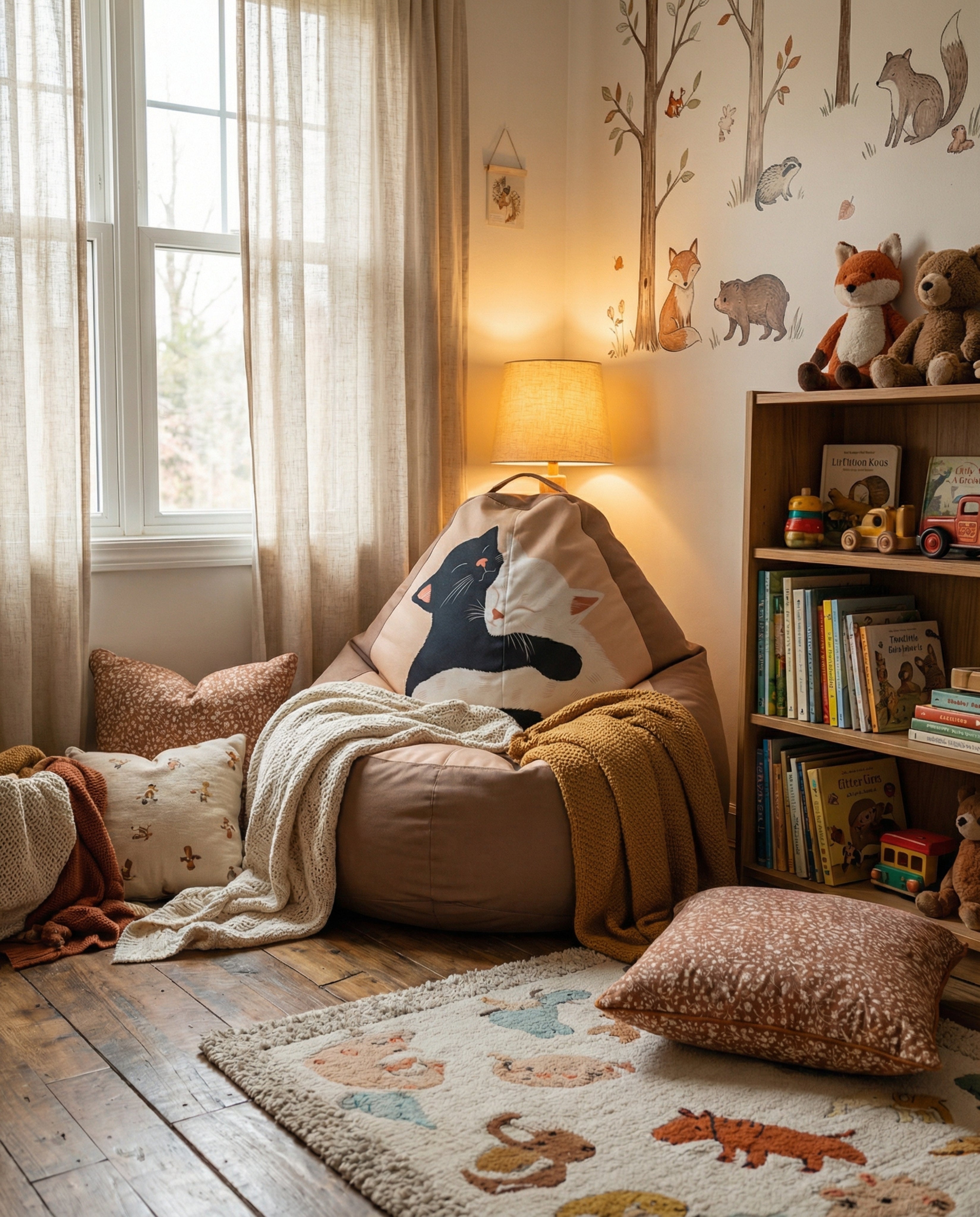 Hugging Cats Bean Bag Chair
