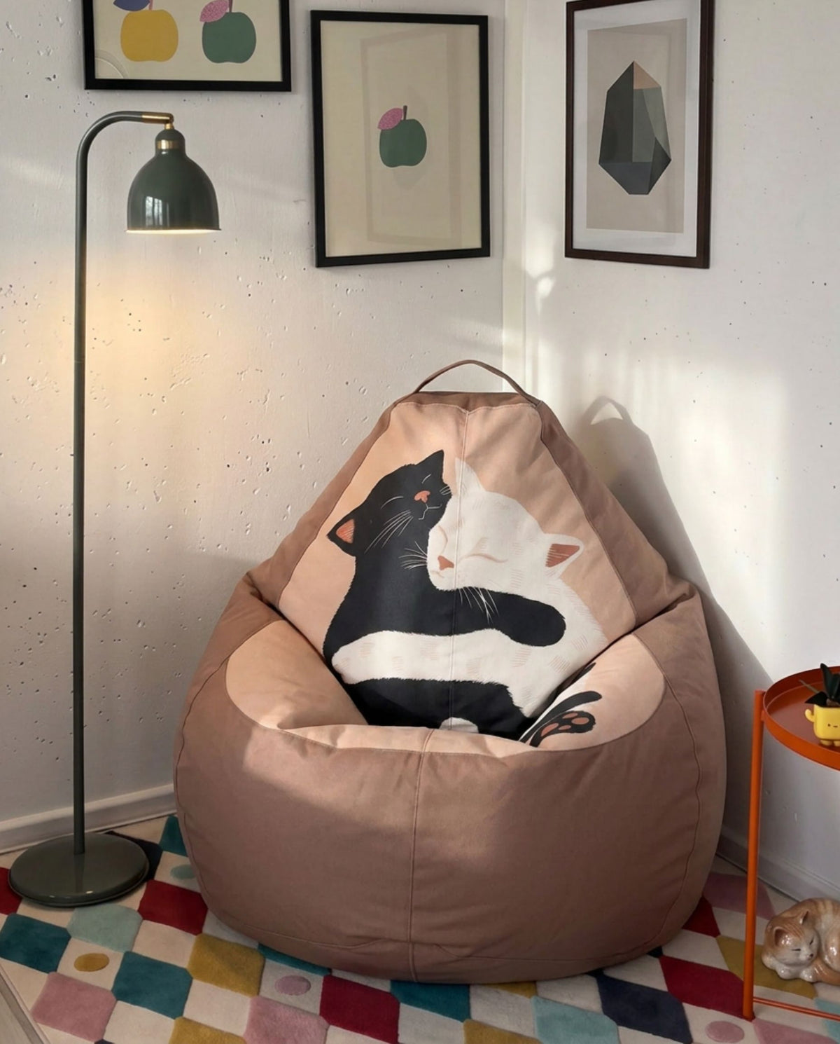 Hugging Cats Bean Bag Chair Cover