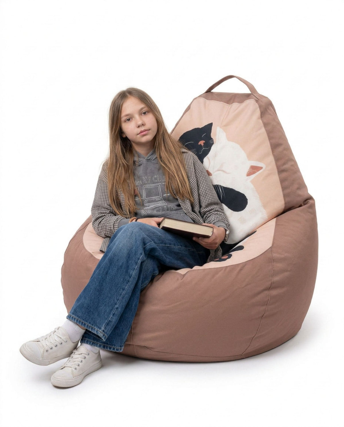 Hugging Cats Bean Bag Chair Cover