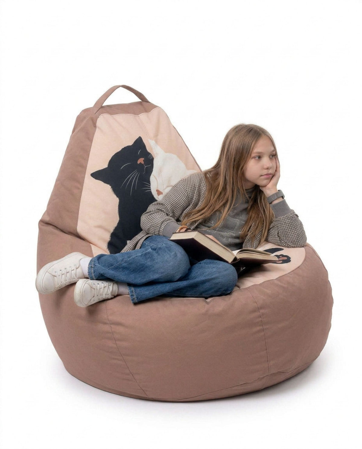 Hugging Cats Bean Bag Chair Cover