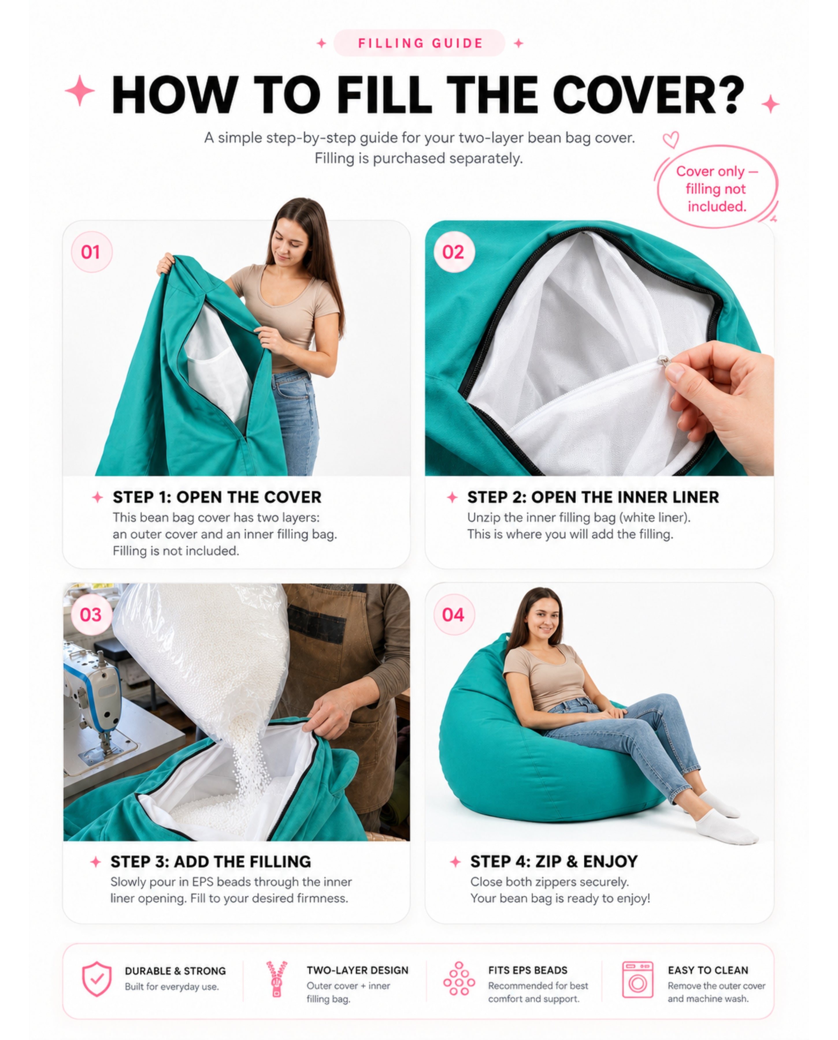 Cute Seal Bean Bag Chair Cover